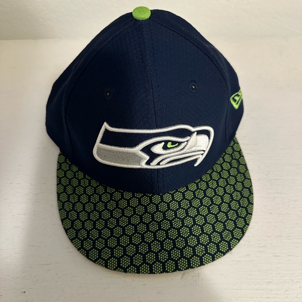 Seattle Seahawks Cap with Green Brim